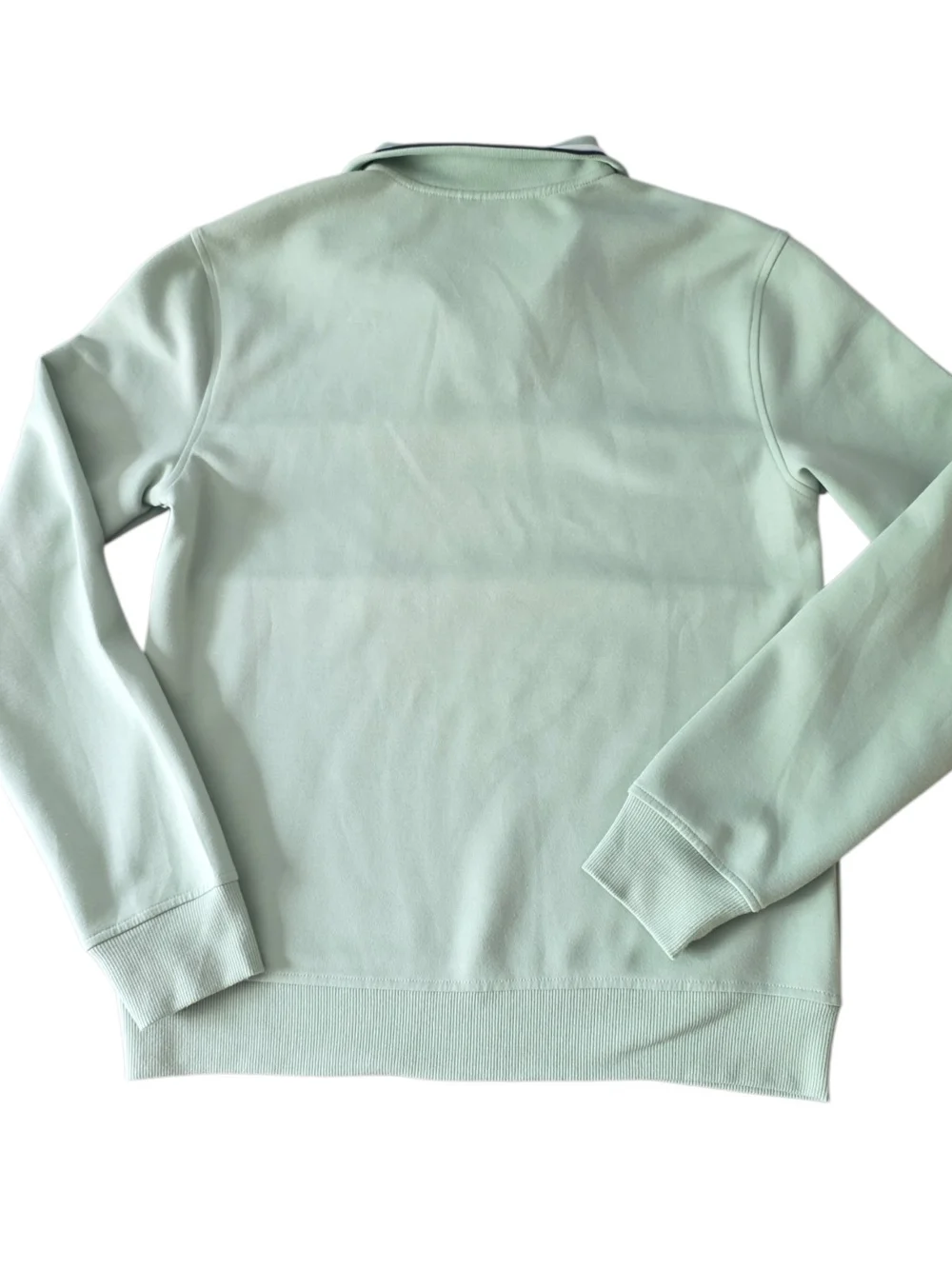 Ben Sherman Men’s Quarter Zip Pullover Sage Green Navy Stripe Small